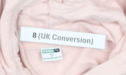 Puma Womens Pink Pullover Hoodie Size 8 Graphic Print Casual