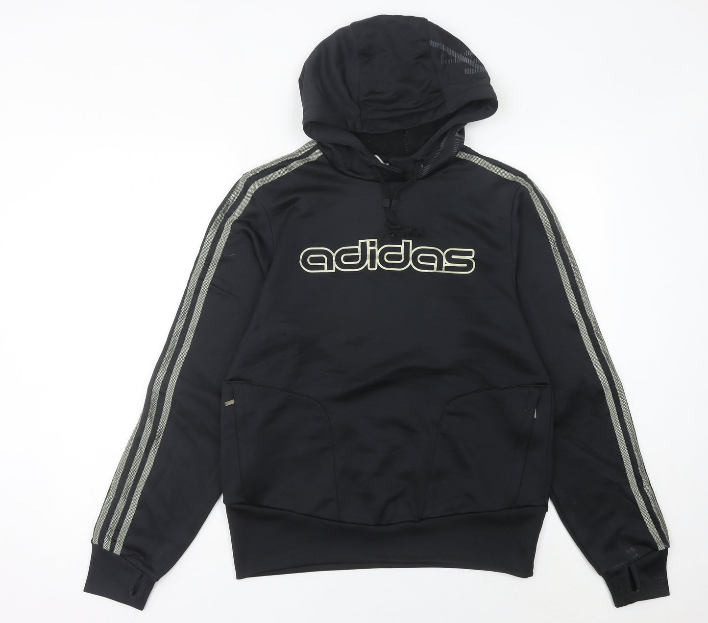 Adidas Women Black Pullover Hoodie Size 12 Logo Sportswear