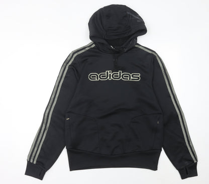 Adidas Women Black Pullover Hoodie Size 12 Logo Sportswear