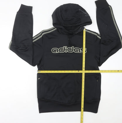 Adidas Women Black Pullover Hoodie Size 12 Logo Sportswear