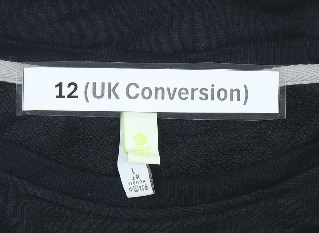 Adidas Women’s Black Sweatshirt UK 12 Pullover Graphic Logo