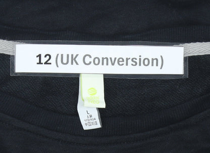 Adidas Women’s Black Sweatshirt UK 12 Pullover Graphic Logo