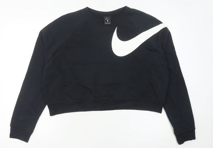 Nike Womens Black Size 10 Dri-Fit Pullover Sweatshirt Logo
