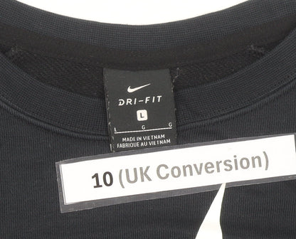 Nike Womens Black Size 10 Dri-Fit Pullover Sweatshirt Logo