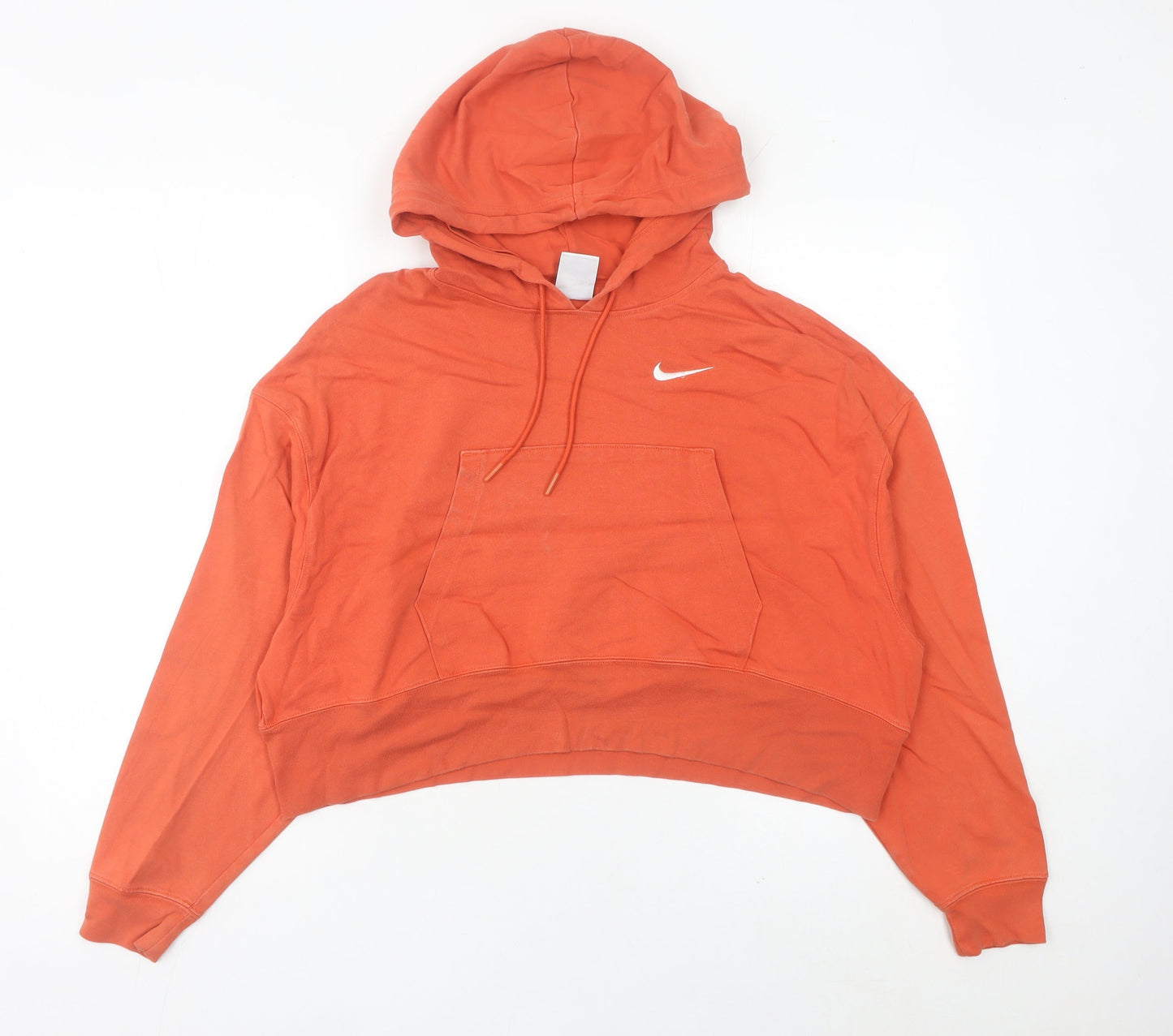 Nike Women’s Orange Pullover Hoodie Size 4 XS Cotton Sportswear