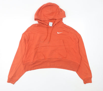 Nike Women’s Orange Pullover Hoodie Size 4 XS Cotton Sportswear