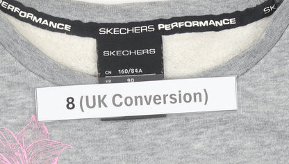 Skechers Women’s Grey Sweatshirt Size 8 UK Cotton Blend Logo Print