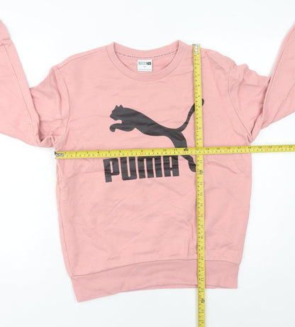 Puma Womens Pink Logo Sweatshirt Size 6 UK Pullover Casual