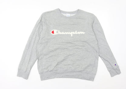 Champion Women’s Grey Logo Pullover Sweatshirt Size 8 UK