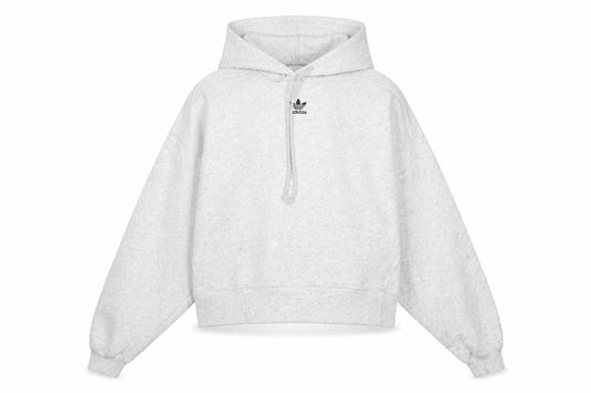 Front view of Adidas Women’s Grey Hoodie, size UK 8, UK Cotton Blend Pullover