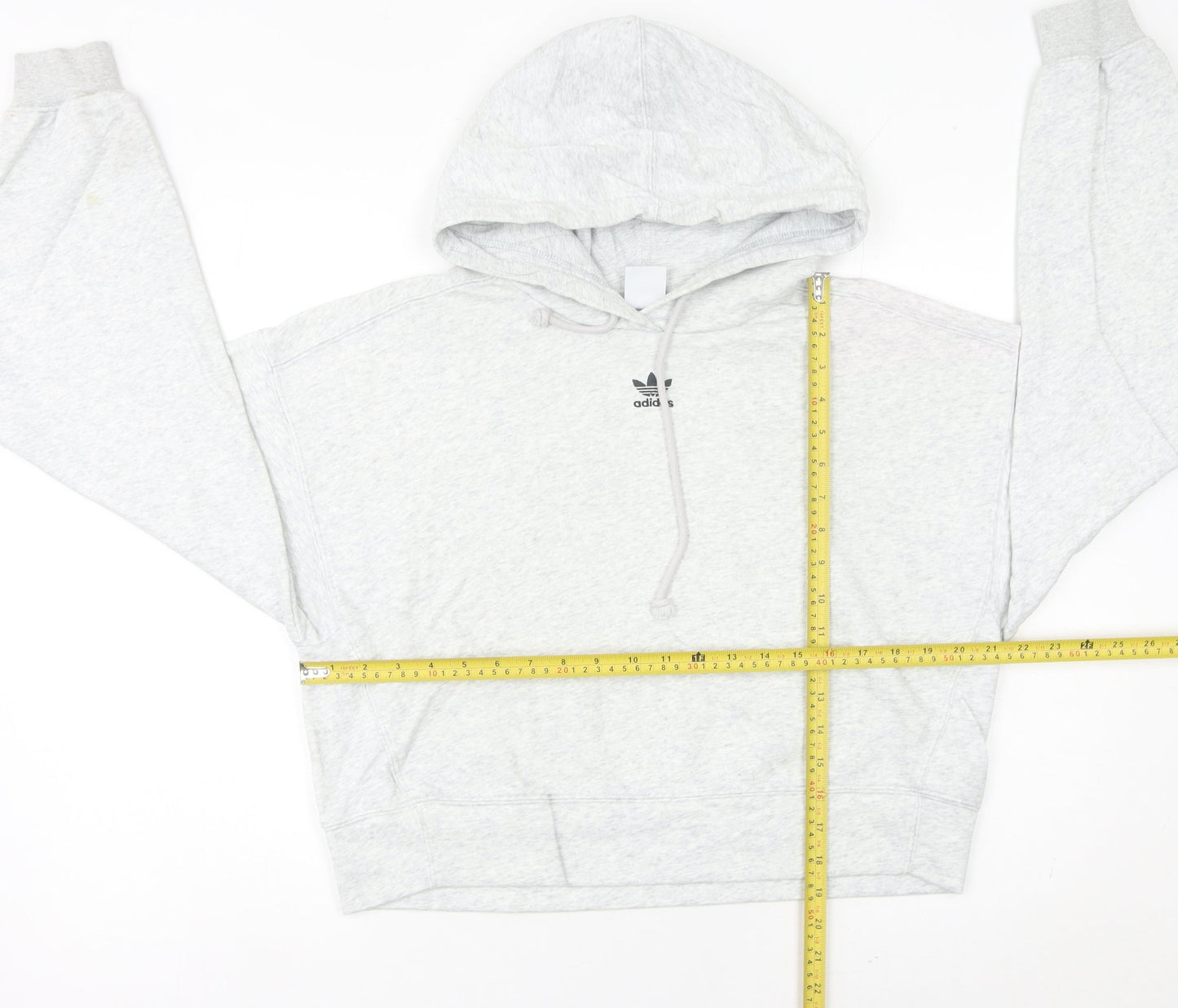 Adidas Women’s Grey Hoodie Size 8 UK Cotton Blend Pullover