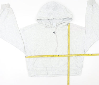 Adidas Women’s Grey Hoodie Size 8 UK Cotton Blend Pullover