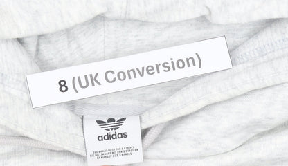 Adidas Women’s Grey Hoodie Size 8 UK Cotton Blend Pullover