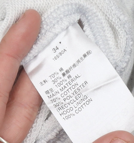 Adidas Women’s Grey Hoodie Size 8 UK Cotton Blend Pullover