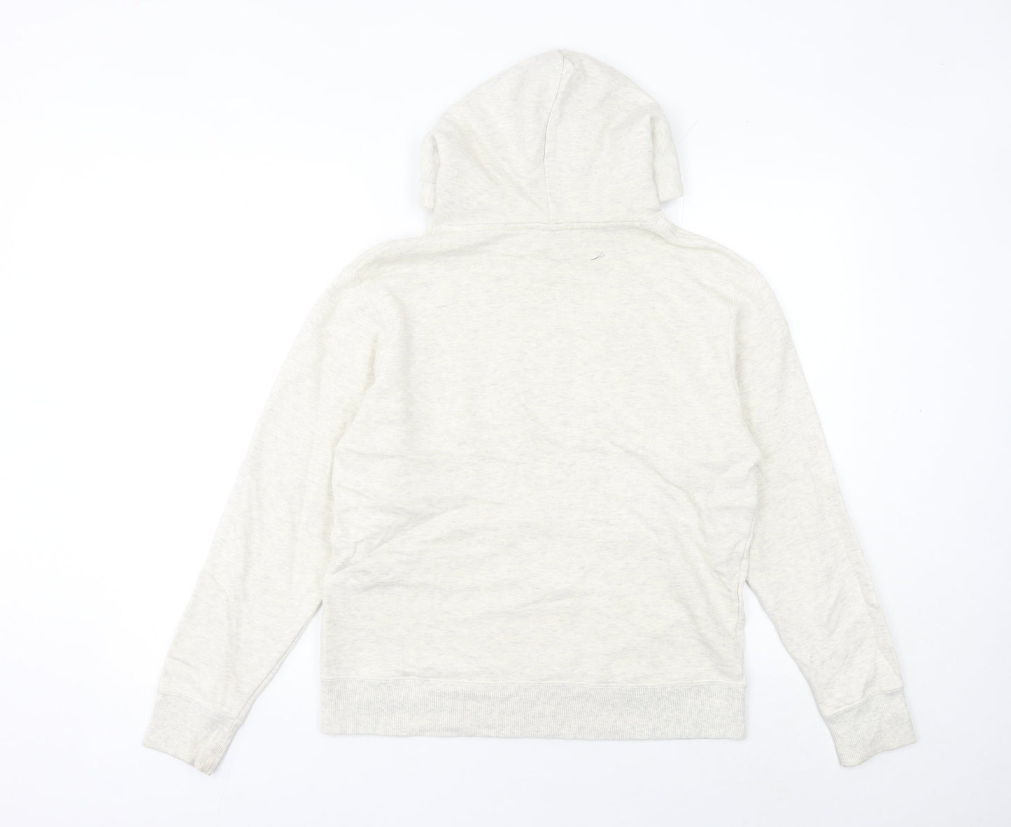 Champion Womens Beige Hoodie Size 10 UK Large Logo Pullover