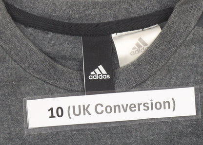 Adidas Womens Grey Sweatshirt Size 10 Crew Neck Long Sleeve