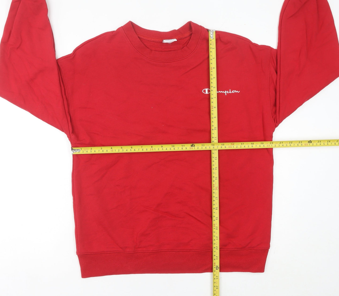 Champion Womens Red Sweatshirt Size 10 Crew Neck Pullover Cotton