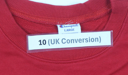 Champion Womens Red Sweatshirt Size 10 Crew Neck Pullover Cotton