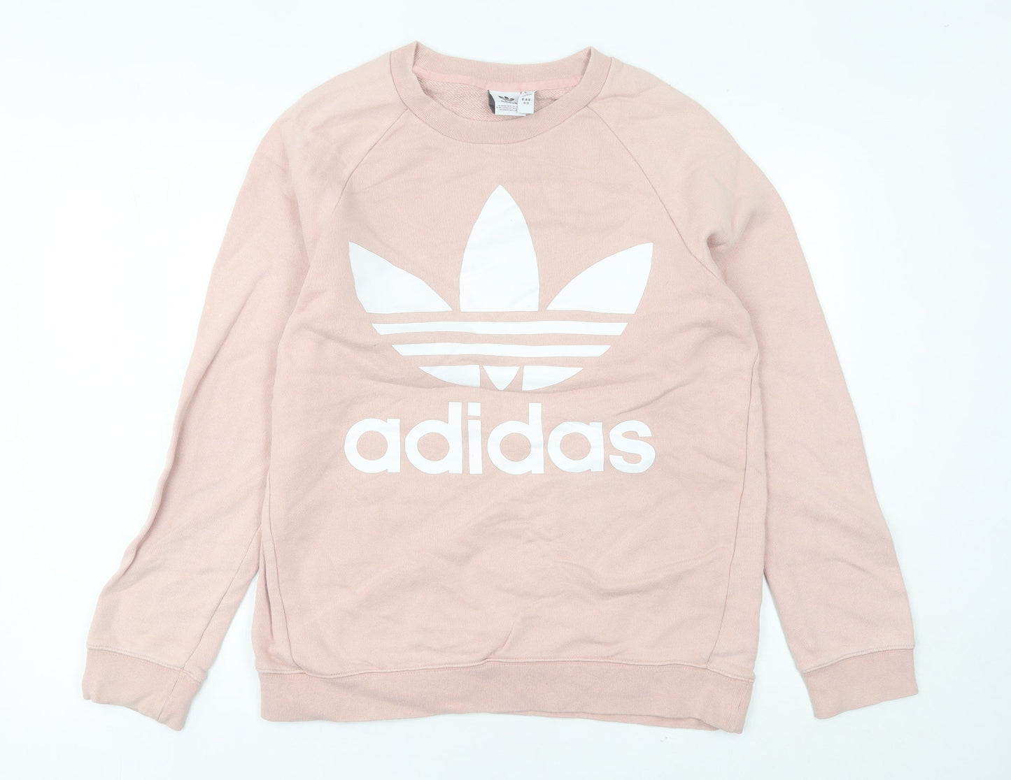 Adidas Womens Pink Sweatshirt Size 10 Logo Graphic Pullover