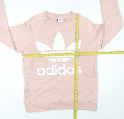 Adidas Womens Pink Sweatshirt Size 10 Logo Graphic Pullover