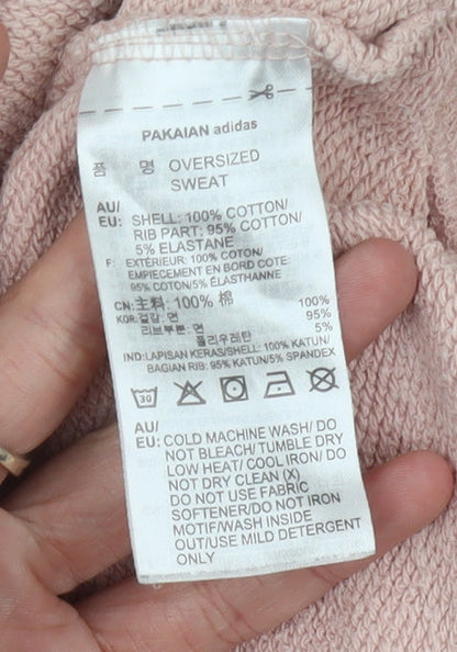 Adidas Womens Pink Sweatshirt Size 10 Logo Graphic Pullover