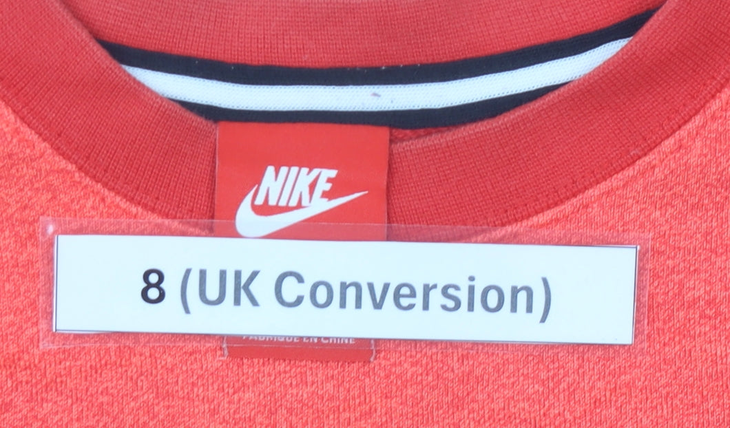 Nike Women's Red Pullover Sweatshirt Size 8 UK Crew Neck Logo