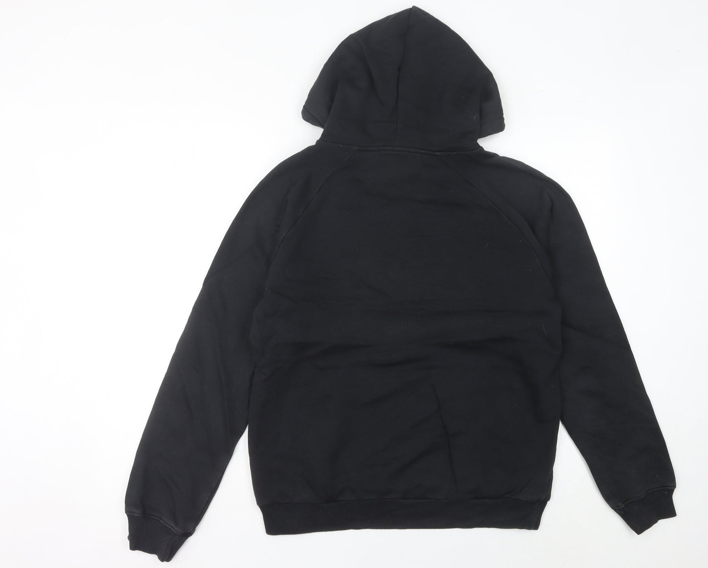 Adidas Womens Black Trefoil Hoodie UK 12 Pullover Cotton Blend