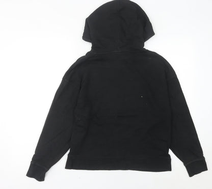 Puma Women Black Pullover Hoodie UK 8 Cotton Blend Logo Sweatshirt