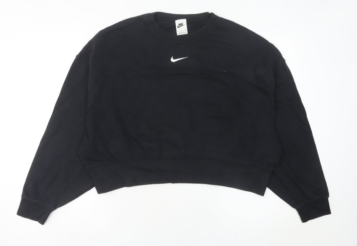 Nike Womens Black Size 6 Pullover Sweatshirt Crew Neck Long Sleeve