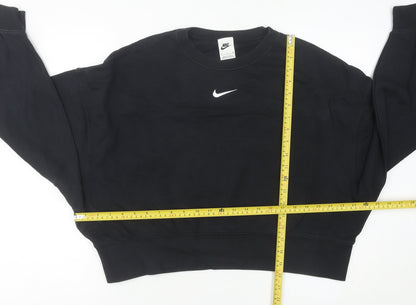 Nike Womens Black Size 6 Pullover Sweatshirt Crew Neck Long Sleeve