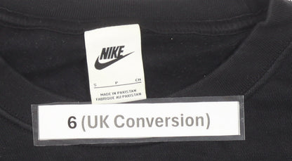 Nike Womens Black Size 6 Pullover Sweatshirt Crew Neck Long Sleeve