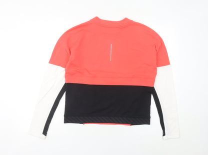 Nike Women’s Pink Black White Running Sweatshirt UK 8 Dri-Fit