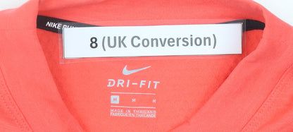 Nike Women’s Pink Black White Running Sweatshirt UK 8 Dri-Fit