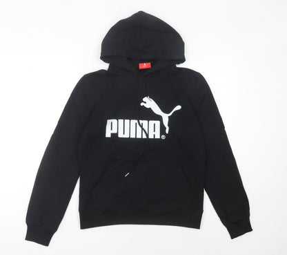 Puma Womens Black M Pullover Hoodie Sweatshirt Cotton Blend