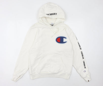 Womens UK Size 8 Champion A Bathing Ape White Pullover Hoodie
