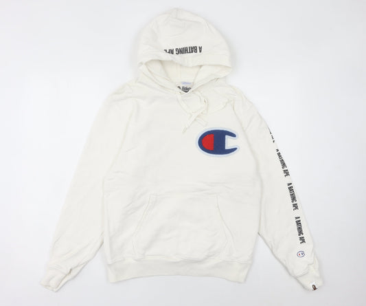 Womens UK Size 8 Champion A Bathing Ape White Pullover Hoodie