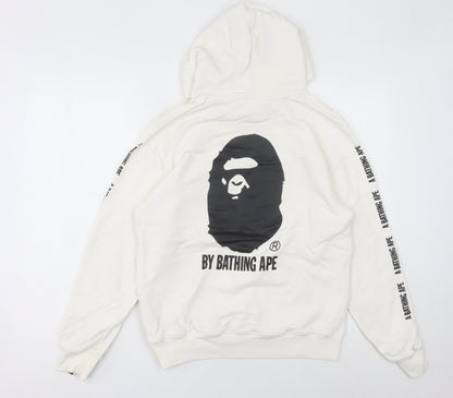 Womens UK Size 8 Champion A Bathing Ape White Pullover Hoodie
