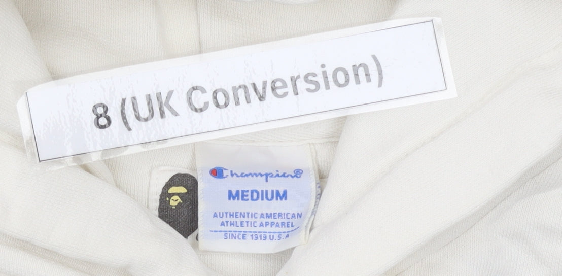 Womens UK Size 8 Champion A Bathing Ape White Pullover Hoodie