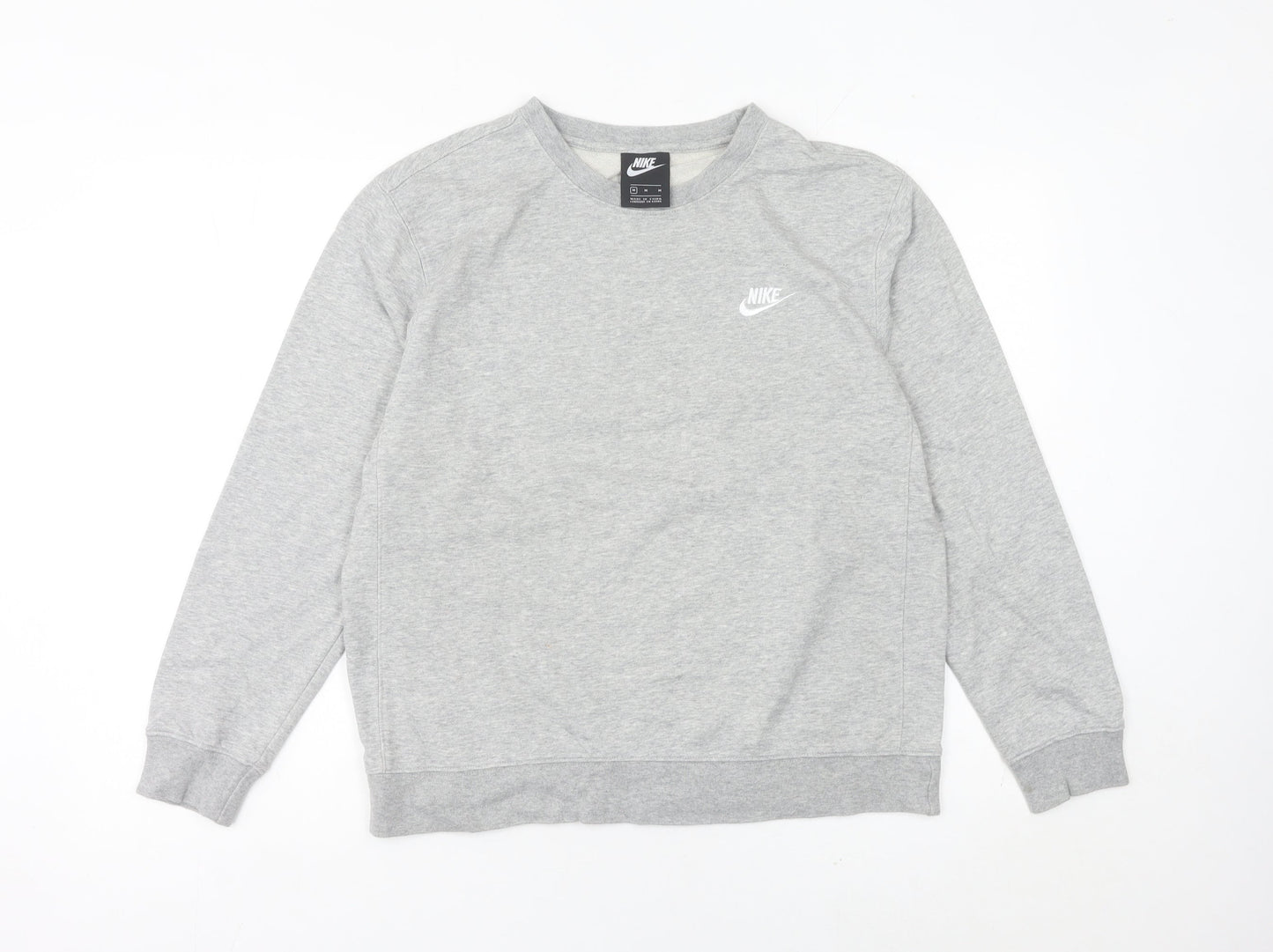 Nike Women Grey Logo Sweatshirt Size 10 Pullover Long Sleeve