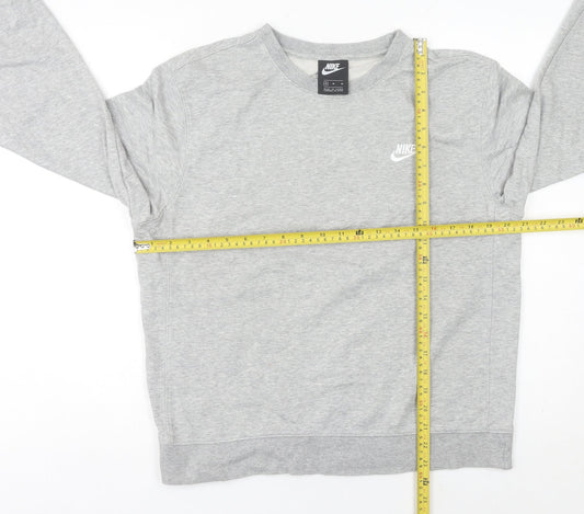 Nike Women Grey Logo Sweatshirt Size 10 Pullover Long Sleeve
