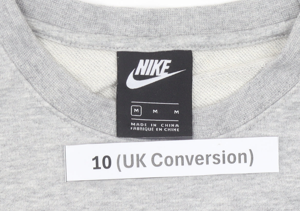 Nike Women Grey Logo Sweatshirt Size 10 Pullover Long Sleeve