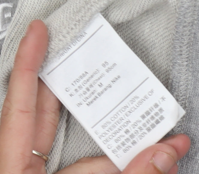 Nike Women Grey Logo Sweatshirt Size 10 Pullover Long Sleeve