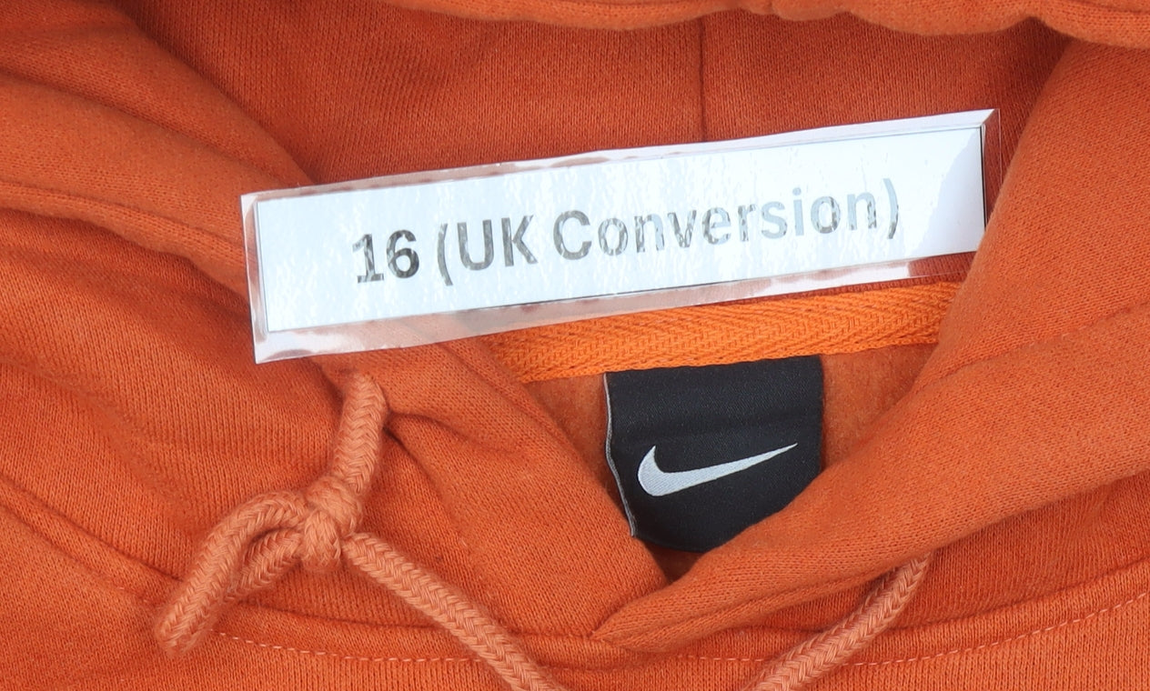 Nike Womens Orange Hoodie Size 16 Pullover Logo Sportswear