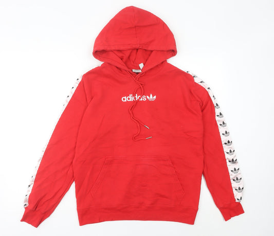 Adidas Women's Red Pullover Hoodie Size 8 Logo Sportswear