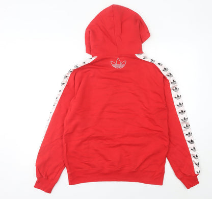 Adidas Women's Red Pullover Hoodie Size 8 Logo Sportswear