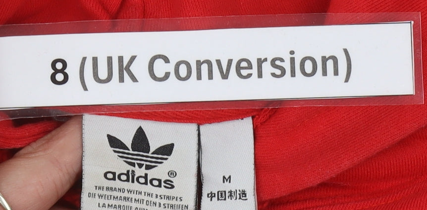 Adidas Women's Red Pullover Hoodie Size 8 Logo Sportswear