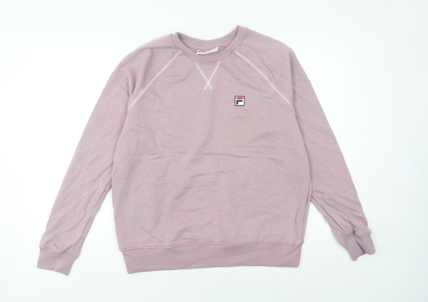 Fila Womens Pink Logo Sweatshirt Medium Crew Neck Pullover