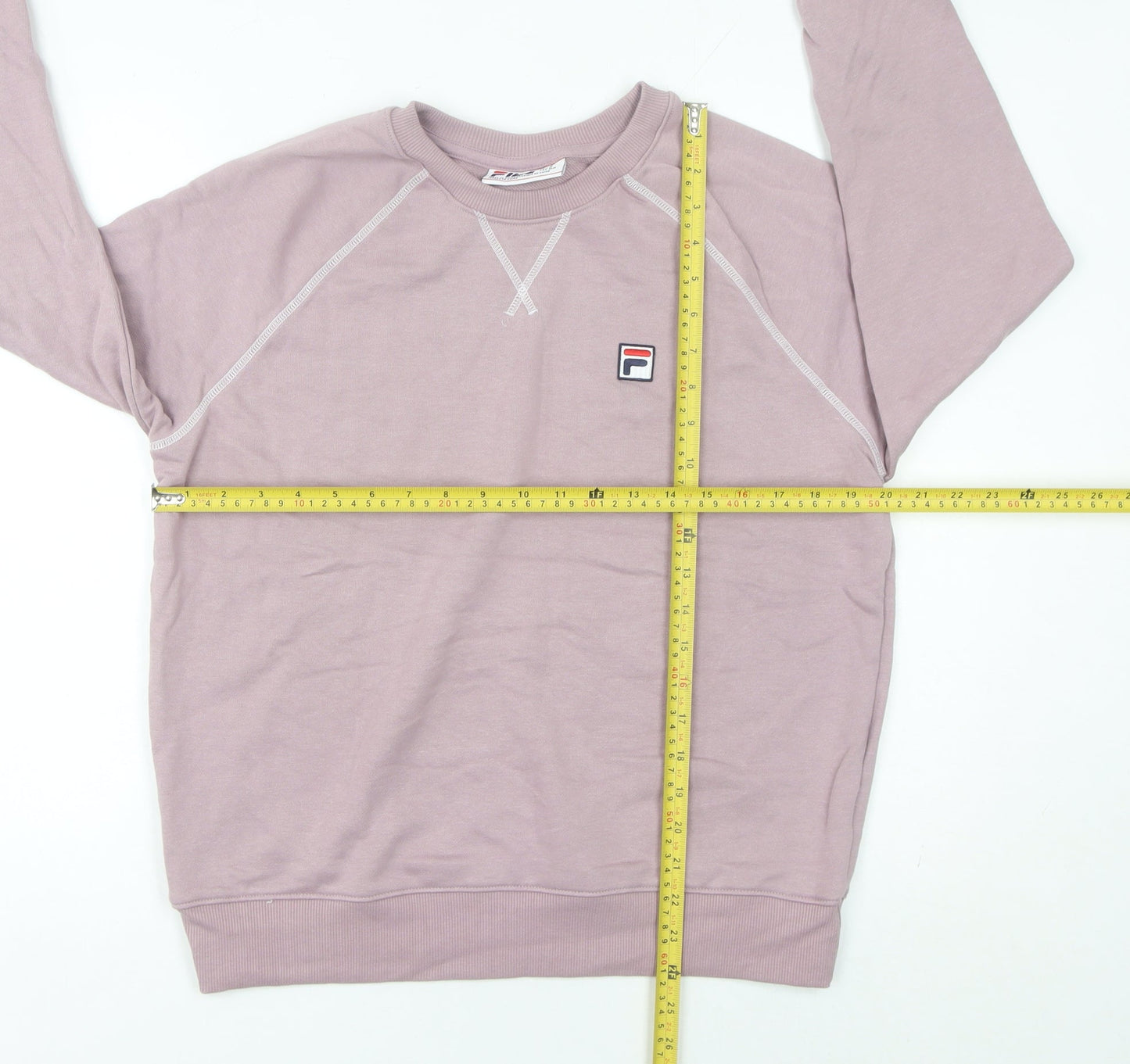 Fila Womens Pink Logo Sweatshirt Medium Crew Neck Pullover