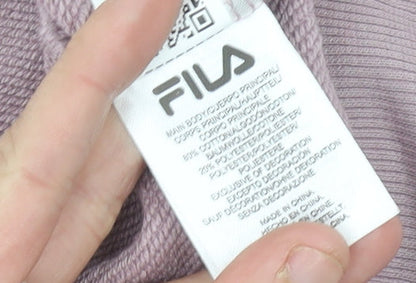 Fila Womens Pink Logo Sweatshirt Medium Crew Neck Pullover