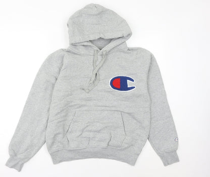 Champion Womens Grey Hoodie Size 8 Pullover Logo Sweatshirt